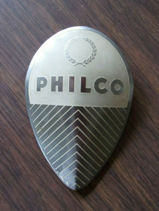 Vintage Philco Refrigerator Metal Front Door Emblem