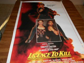 Rare James Bond Oo7 Licence To Kill 1 Sided Movie Poster 27 " X 40 "