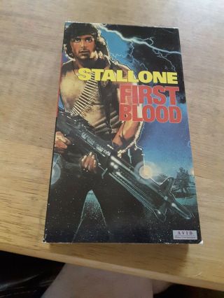 Stallone First Blood Vhs 1982 Movie Rare Avid Home Entertainment Production