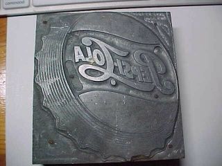 Pepsi - Cola Vintage Letterpress Printing Block Pepsi Advertising Logo