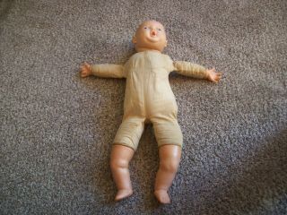 Vintage 1951 Ideal Snoozie Doll Cloth Body Molded Hair 18 " With Diaper