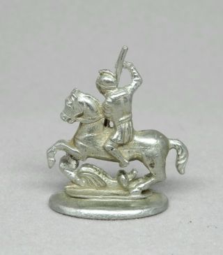 Vintage Silver Shop Metal Knight Statue Artisan Dollhouse Miniature 1:12