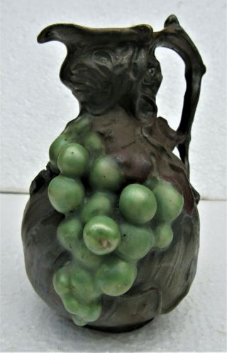 Antique Turn Ew Vienna Made In Austria Porcelain Ewer Vase With Grapes