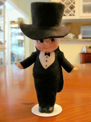 Vintage Shackman Made In Japan Adorable Bisque Kewpie Doll Dressed In Tuxedo Exc