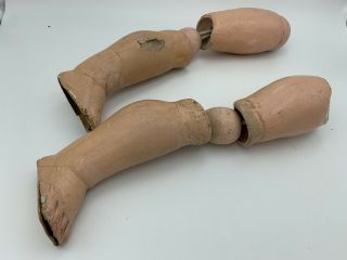 11” Composition Legs For 24” Bisque Head Antique German Doll Tlc Parts Jointed