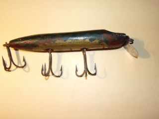 7 Inch Antique Vintage Wood Fishing Lure Hand Made Paint Ocean?