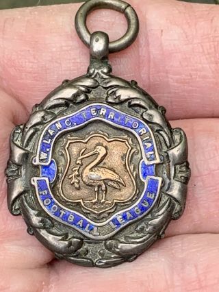Antique 1910 Sterling Silver Enamel Awards Medal Soccer Liverpool Scottish