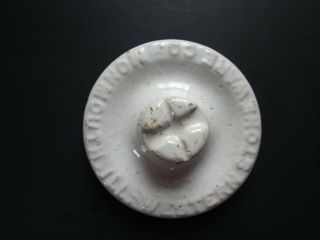 Vintage Monmouth ILL Crock Lid Western Stoneware White Lid Only 3