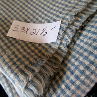 Antique Robin Egg Blue Homespun Check Fabric Farm Tablecloth Prairie Homestead