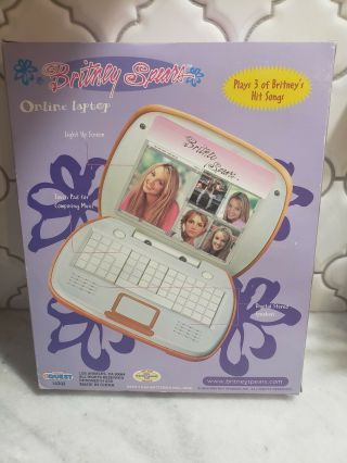 Britney Spears RARE Mini Laptop Toy Official 2000 Manley Toy Quest Plays 3 Songs 2