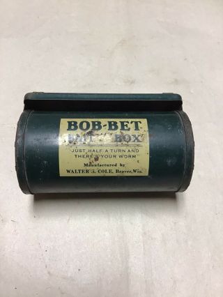 Vintage Bob - Bet Bait Box Metal Belt Mounted Worm Holder