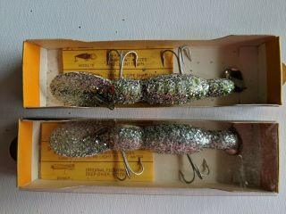 Vintage Bomber Lure Waterdog 1615 Christmas Trees Color Glitter