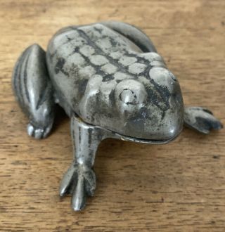 Vintage Antique Cast Iron Hinged Frog Match Safe Holder Key Trinket Box
