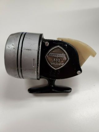 Vintage Pflueger Skilkast 533 Model Dj Push Button Casting Fishing Reel
