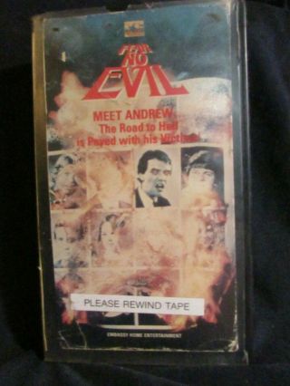 Fear No Evil Vhs 1981 Rare Horror Play Antichrist Cult Classic