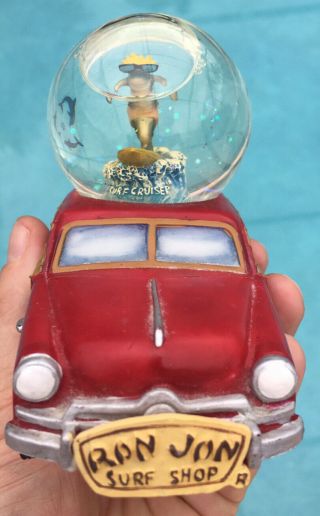 Vintage Ron Jon Surf Shop Cocoa Beach Fl Car With Snow Globe Rare Unique
