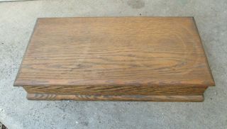 Large Antique Hand - Crafted Oak Wood Box W/ Lid Coffin Design Trinket Junk