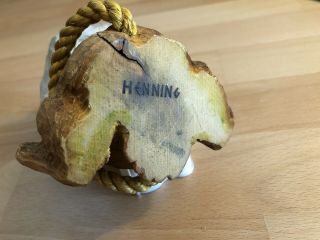 Henning Norway Hand Carved Troll Rope Tail 5 Inches Signed 3