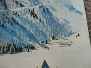 Vintage 1977 HAL SHELTON Jackson Hole Teton Village Downhill Ski Slope Poster 2