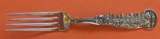 Rare Big 6 - 1/2” York True Skyline Sterling Silver Souvenir Fork Not Spoon