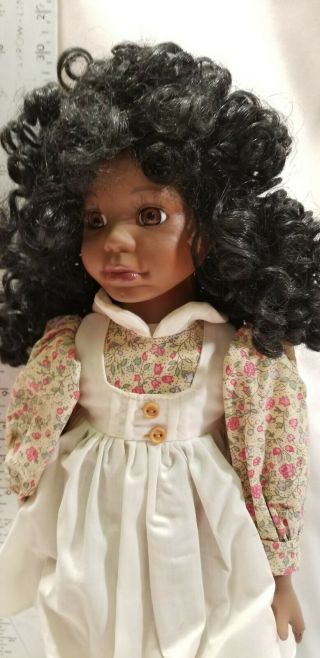 Vintage Doll 15 In African American Girl 84