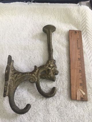 Vintage Brass Hat And Coat Hook With Lion’s Head