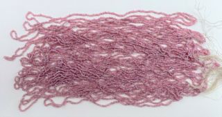 RARE Antique Micro Seed Beads - 18/0 Greasy Cheyenne Pink/ Lavender variegated 2