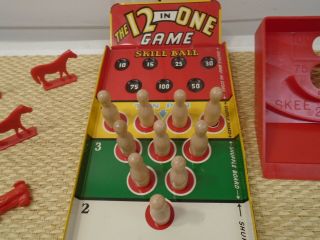 Rare Vintage Marx Lithographed 12 In One Skill Skee Ball Game