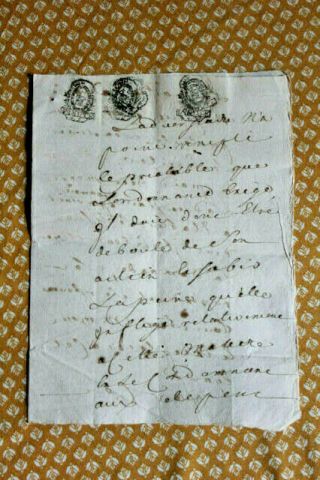 1658 Manuscript Document Letter With 3 Stamps And Oncial Post Medieval Writ