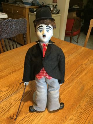 Vintage Charlie Chaplin Doll Porcelain Head,  Hands,  & Boots 17 " With Caine