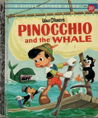 Pinocchio And The Whale.  Rare 1961 First Edition Little Golden Book.