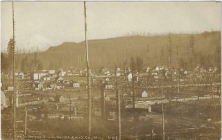 Rare Early Town Scene Yacolt Clark Co.  Washington Mount St.  Helens Rppc Postcard