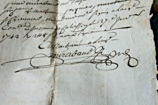 1742 Royal Notary Handwritten Manuscript Document Letter Post Medieval Signature