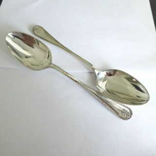 Vintage Silver Plate Epns A1 Pretty Serving Spoons Gleaming 8.  5 Inch