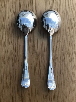 2 x Antique Vintage Silver Plated EPNS Soup Spoons - Heavy Spoons,  7.  75 