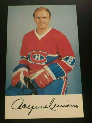 1976 - 77 Rare Jacques Lemaire Montreal Canadiens Team Issued Hockey Postcard Nhl