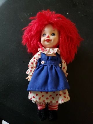 Vintage 1994 Kelly As Raggedy Ann Rag Doll 4 1/2 In.  Mattel