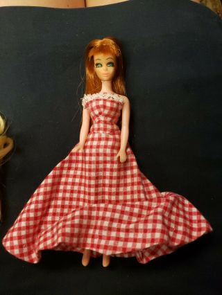 Topper Glori Doll With Checked Dress - Hair Cut Tlc Doll Discoloring In Face