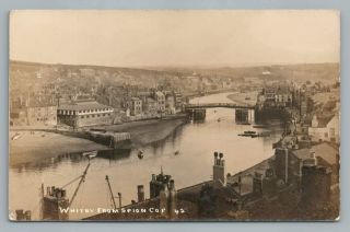 Whitby England From Spion Kop Rppc North Yorkshire Antique Real Photo 1910s