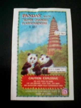 Vintage Firecracker Pack Labels Pandas All 3 Labels Are And Rare