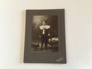 Victorian Antique Cabinet Card Sepia Photo Of Little Boy