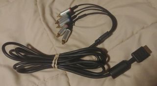 Official Sony Playstation 2 Ps2 / Ps3 Component Video Cable Oem Gold Tip Rare