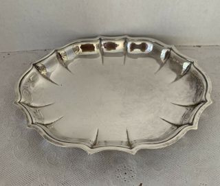 Vintage International Silver Co.  Chippendale 7 " Oval Serving Tray/shallow 694