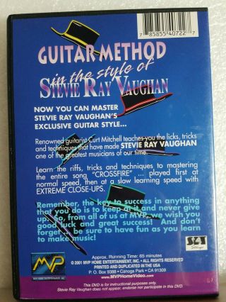Guitar Method In the Style of Stevie Ray Vaughan (DVD,  2004),  Rare 2