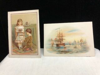 Antique Vintage Victorian Calendar Trade Cards Confectionery & Cigars 1894 1882