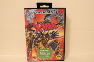 X - Men Sega Genesis Complete Cib Special Edition Poster And Insert Ad Card (rare)