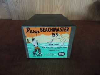 Penn " Beachmaster 155 " Fishing Reel W/rare Red Handle & Box (very) 7/20