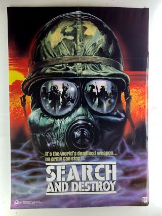 SEARCH AND DESTROY rare CBS - Fox VHS VIDEO POSTER cult 80s action movie great art 2