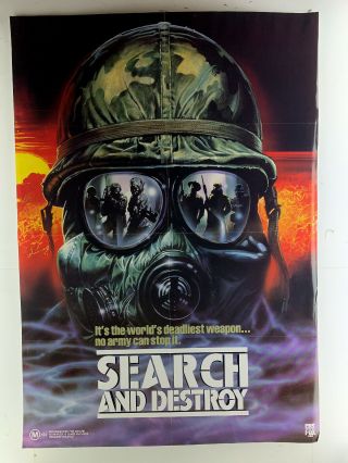 SEARCH AND DESTROY rare CBS - Fox VHS VIDEO POSTER cult 80s action movie great art 3