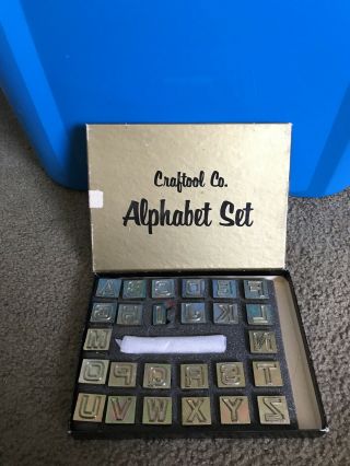 Rare Vintage Craftool Co / Tandy Leather 3/4 " Block Alphabet Set 8133 Stamps